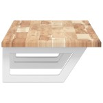 vidaXL Raft pentru lavoar montat pe perete, oțel și lemn masiv acacia