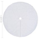 vidaXL Covor fustă brad Crăciun cu șosetă alb 122 cm blană artificială vidaXL Covor fustă brad Crăciun cu șosetă alb 122 cm blană artificială