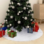 vidaXL Covor fustă brad Crăciun, alb, 150 cm, blană artificială vidaXL Covor fustă brad Crăciun, alb, 150 cm, blană artificială