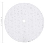 vidaXL Covor fustă brad Crăciun, alb, 90 cm, blană artificială vidaXL Covor fustă brad Crăciun, alb, 90 cm, blană artificială