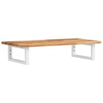 vidaXL Raft pentru lavoar montat pe perete, oțel și lemn masiv acacia