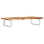 vidaXL Raft pentru lavoar montat pe perete, oțel și lemn masiv acacia