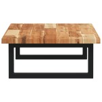 vidaXL Raft pentru lavoar montat pe perete, oțel și lemn masiv acacia