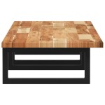 vidaXL Raft pentru lavoar montat pe perete, oțel și lemn masiv acacia