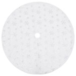 vidaXL Covor fustă brad Crăciun de lux, alb, 150 cm, blană artificială vidaXL Covor fustă brad Crăciun de lux, alb, 150 cm, blană artificială