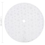 vidaXL Covor fustă brad Crăciun de lux, alb, 150 cm, blană artificială vidaXL Covor fustă brad Crăciun de lux, alb, 150 cm, blană artificială