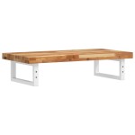 vidaXL Raft pentru lavoar montat pe perete, oțel și lemn masiv acacia