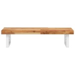 vidaXL Raft pentru lavoar montat pe perete, oțel și lemn masiv acacia