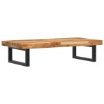 vidaXL Raft pentru lavoar montat pe perete, oțel și lemn masiv acacia