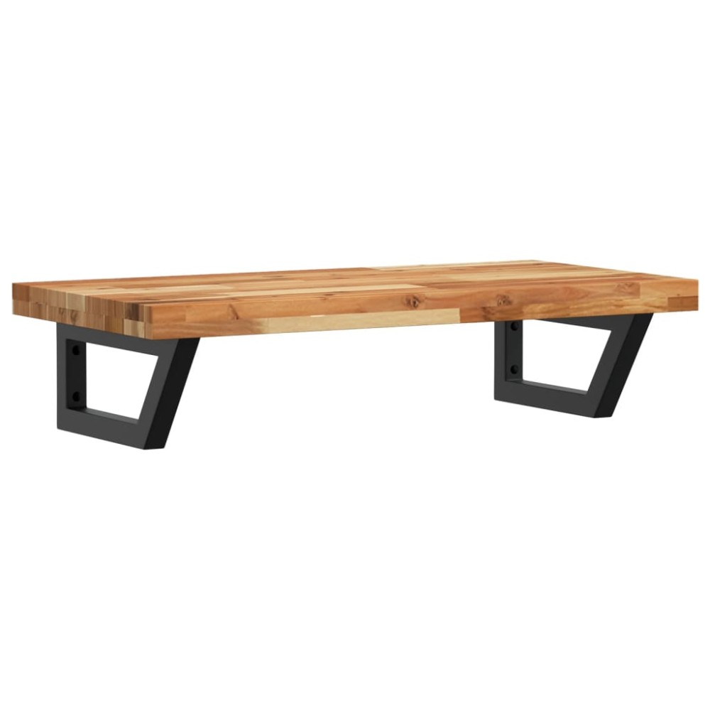 vidaXL Raft pentru lavoar montat pe perete, oțel și lemn masiv acacia