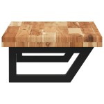 vidaXL Raft pentru lavoar montat pe perete, oțel și lemn masiv acacia