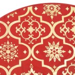 vidaXL Covor fustă de brad Crăciun cu șosetă, roșu, 90 cm, țesătură vidaXL Covor fustă de brad Crăciun cu șosetă, roșu, 90 cm, țesătură