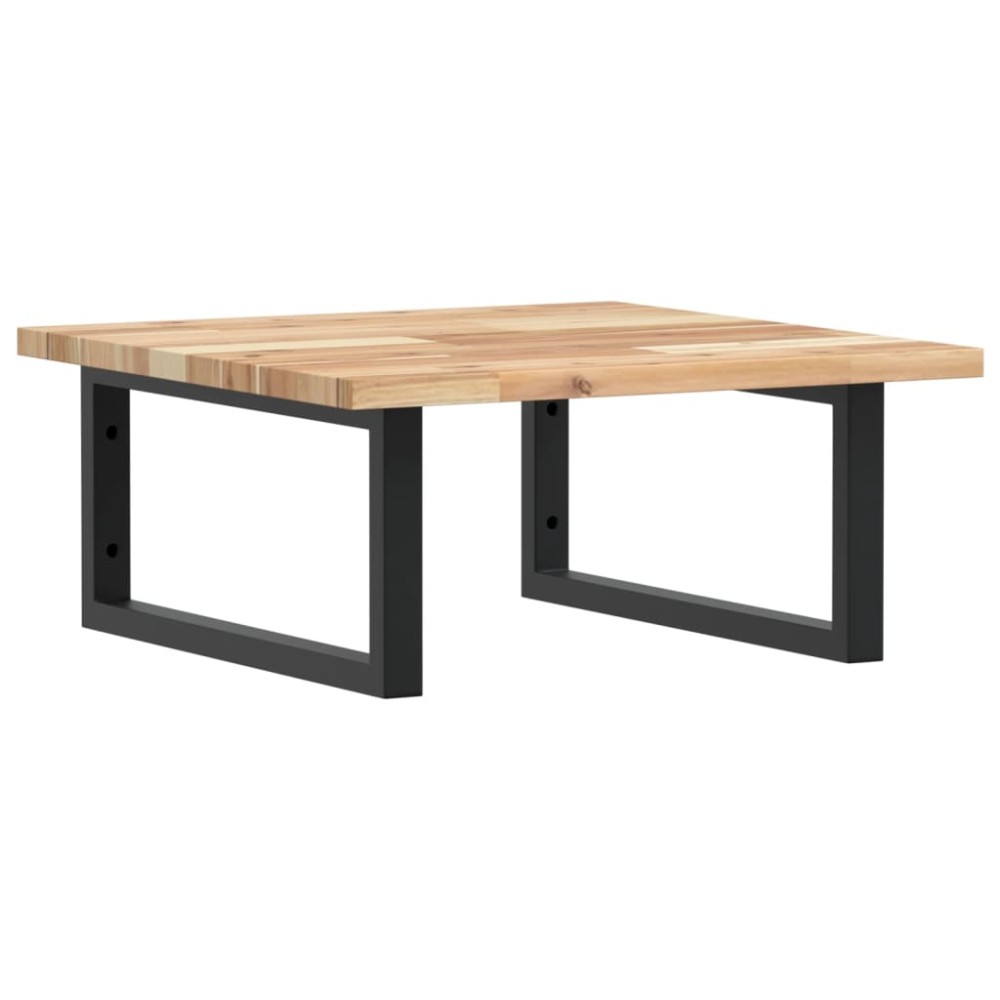 vidaXL Raft pentru lavoar montat pe perete, oțel și lemn masiv acacia