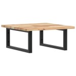 vidaXL Raft pentru lavoar montat pe perete, oțel și lemn masiv acacia