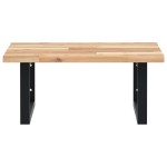 vidaXL Raft pentru lavoar montat pe perete, oțel și lemn masiv acacia