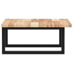 vidaXL Raft pentru lavoar montat pe perete, oțel și lemn masiv acacia