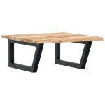 vidaXL Raft pentru lavoar montat pe perete, oțel și lemn masiv acacia