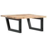 vidaXL Raft pentru lavoar montat pe perete, oțel și lemn masiv acacia