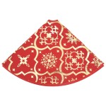 vidaXL Covor fustă de brad Crăciun cu șosetă, roșu, 150 cm, țesătură vidaXL Covor fustă de brad Crăciun cu șosetă, roșu, 150 cm, țesătură