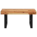 vidaXL Raft pentru lavoar montat pe perete, oțel și lemn masiv acacia