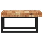 vidaXL Raft pentru lavoar montat pe perete, oțel și lemn masiv acacia