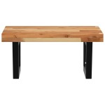 vidaXL Raft pentru lavoar montat pe perete, oțel și lemn masiv acacia