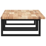 vidaXL Raft pentru lavoar montat pe perete, oțel și lemn masiv acacia