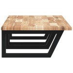 vidaXL Raft pentru lavoar montat pe perete, oțel și lemn masiv acacia