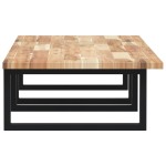 vidaXL Raft pentru lavoar montat pe perete, oțel și lemn masiv acacia