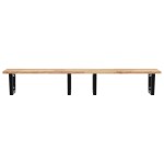 vidaXL Raft pentru lavoar montat pe perete, oțel și lemn masiv acacia