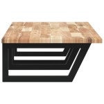 vidaXL Raft pentru lavoar montat pe perete, oțel și lemn masiv acacia