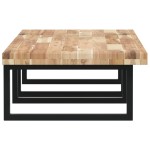 vidaXL Raft pentru lavoar montat pe perete, oțel și lemn masiv acacia