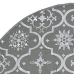 vidaXL Covor fustă de brad Crăciun cu șosetă, gri, 122 cm, țesătură vidaXL Covor fustă de brad Crăciun cu șosetă, gri, 122 cm, țesătură