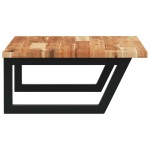 vidaXL Raft pentru lavoar montat pe perete, oțel și lemn masiv acacia