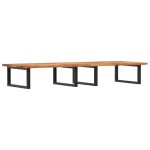 vidaXL Raft pentru lavoar montat pe perete, oțel și lemn masiv acacia