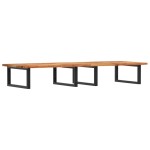 vidaXL Raft pentru lavoar montat pe perete, oțel și lemn masiv acacia