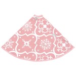 vidaXL Covor fustă de brad Crăciun cu șosetă, roz, 150 cm, țesătură vidaXL Covor fustă de brad Crăciun cu șosetă, roz, 150 cm, țesătură