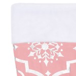 vidaXL Covor fustă de brad Crăciun cu șosetă, roz, 150 cm, țesătură vidaXL Covor fustă de brad Crăciun cu șosetă, roz, 150 cm, țesătură