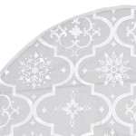 vidaXL Covor fustă de brad Crăciun cu șosetă, alb, 90 cm, țesătură vidaXL Covor fustă de brad Crăciun cu șosetă, alb, 90 cm, țesătură
