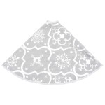 vidaXL Covor fustă de brad Crăciun cu șosetă, alb, 122 cm, țesătură vidaXL Covor fustă de brad Crăciun cu șosetă, alb, 122 cm, țesătură