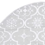 vidaXL Covor fustă de brad Crăciun cu șosetă, alb, 150 cm, țesătură vidaXL Covor fustă de brad Crăciun cu șosetă, alb, 150 cm, țesătură