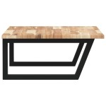 vidaXL Raft pentru lavoar montat pe perete, oțel și lemn masiv acacia