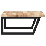 vidaXL Raft pentru lavoar montat pe perete, oțel și lemn masiv acacia