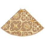 vidaXL Covor fustă de brad Crăciun cu șosetă, galben, 90 cm, țesătură vidaXL Covor fustă de brad Crăciun cu șosetă, galben, 90 cm, țesătură