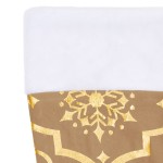 vidaXL Covor fustă de brad Crăciun cu șosetă, galben, 90 cm, țesătură vidaXL Covor fustă de brad Crăciun cu șosetă, galben, 90 cm, țesătură