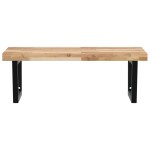 vidaXL Raft pentru lavoar montat pe perete, oțel și lemn masiv acacia