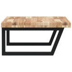 vidaXL Raft pentru lavoar montat pe perete, oțel și lemn masiv acacia