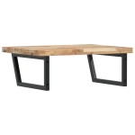 vidaXL Raft pentru lavoar montat pe perete, oțel și lemn masiv acacia