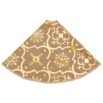 vidaXL Covor fustă de brad Crăciun cu șosetă, galben, 150 cm, țesătură vidaXL Covor fustă de brad Crăciun cu șosetă, galben, 150 cm, țesătură