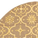 vidaXL Covor fustă de brad Crăciun cu șosetă, galben, 150 cm, țesătură vidaXL Covor fustă de brad Crăciun cu șosetă, galben, 150 cm, țesătură
